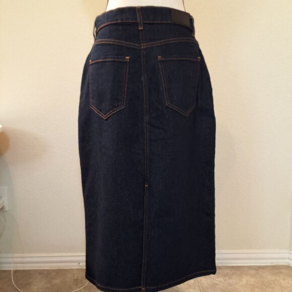 Rails Highland High-Waist Midi Denim Skirt Sz 28 Midnight Blues Color Wash NWOT - Picture 3 of 9